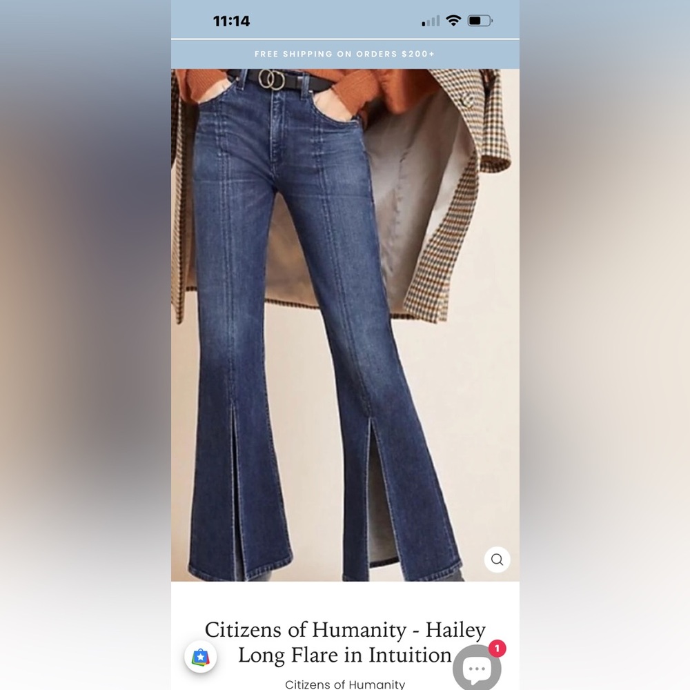 Hailey Flare Split hem dark wash jeans NWT - Picture 6 of 16
